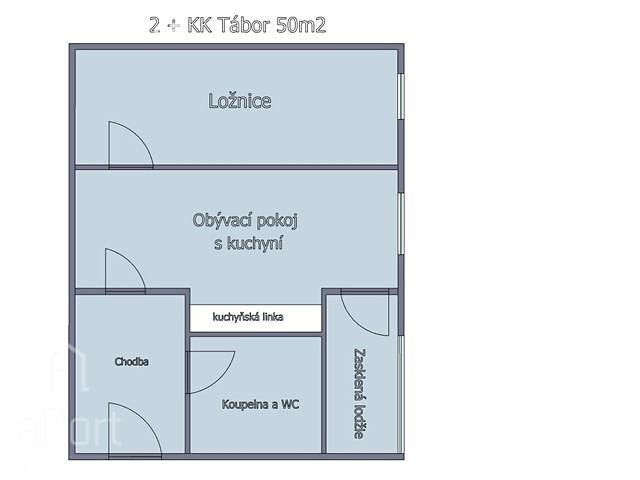 Pronájem bytu 2+kk 50 m², Tábor, Brno - Žabovřesky