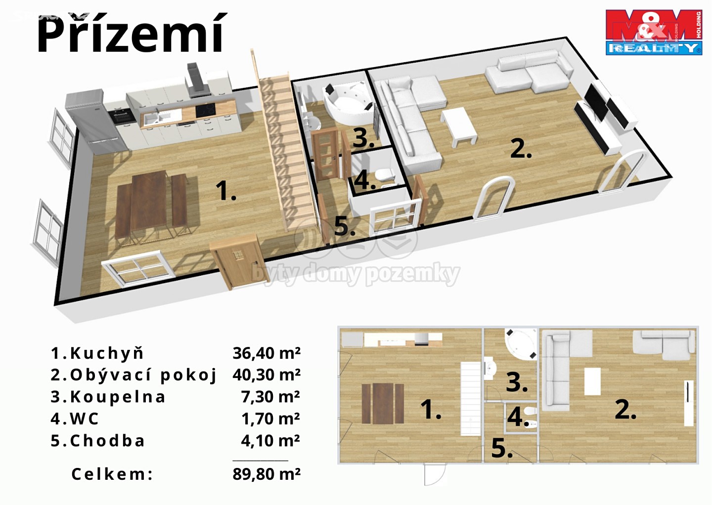 Pronájem  rodinného domu 160 m², pozemek 244 m², Hořátev, okres Nymburk