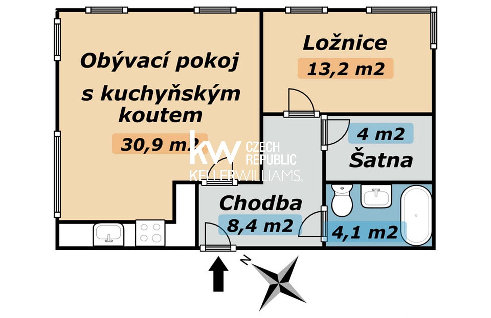 Pronájem bytu 2+kk 60 m², Brno - Štýřice, okres Brno-město
