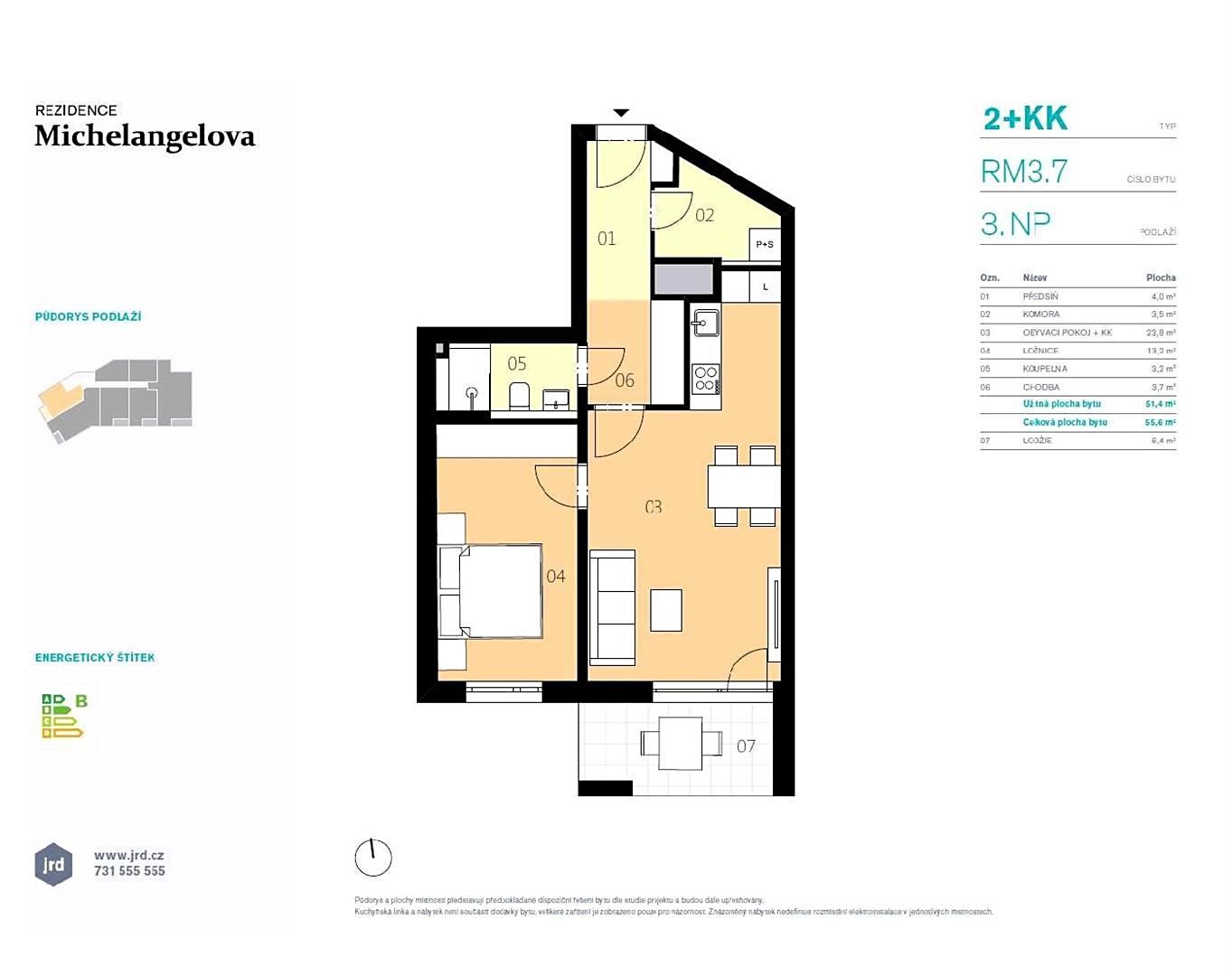 Pronájem bytu 2+kk 61 m², Michelangelova, Praha 10 - Strašnice