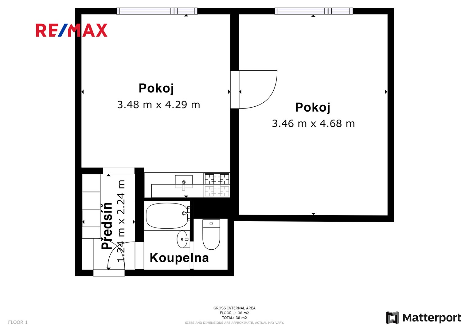 Prodej bytu 1+1 35 m², Oblouková, Děčín - Děčín III-Staré Město