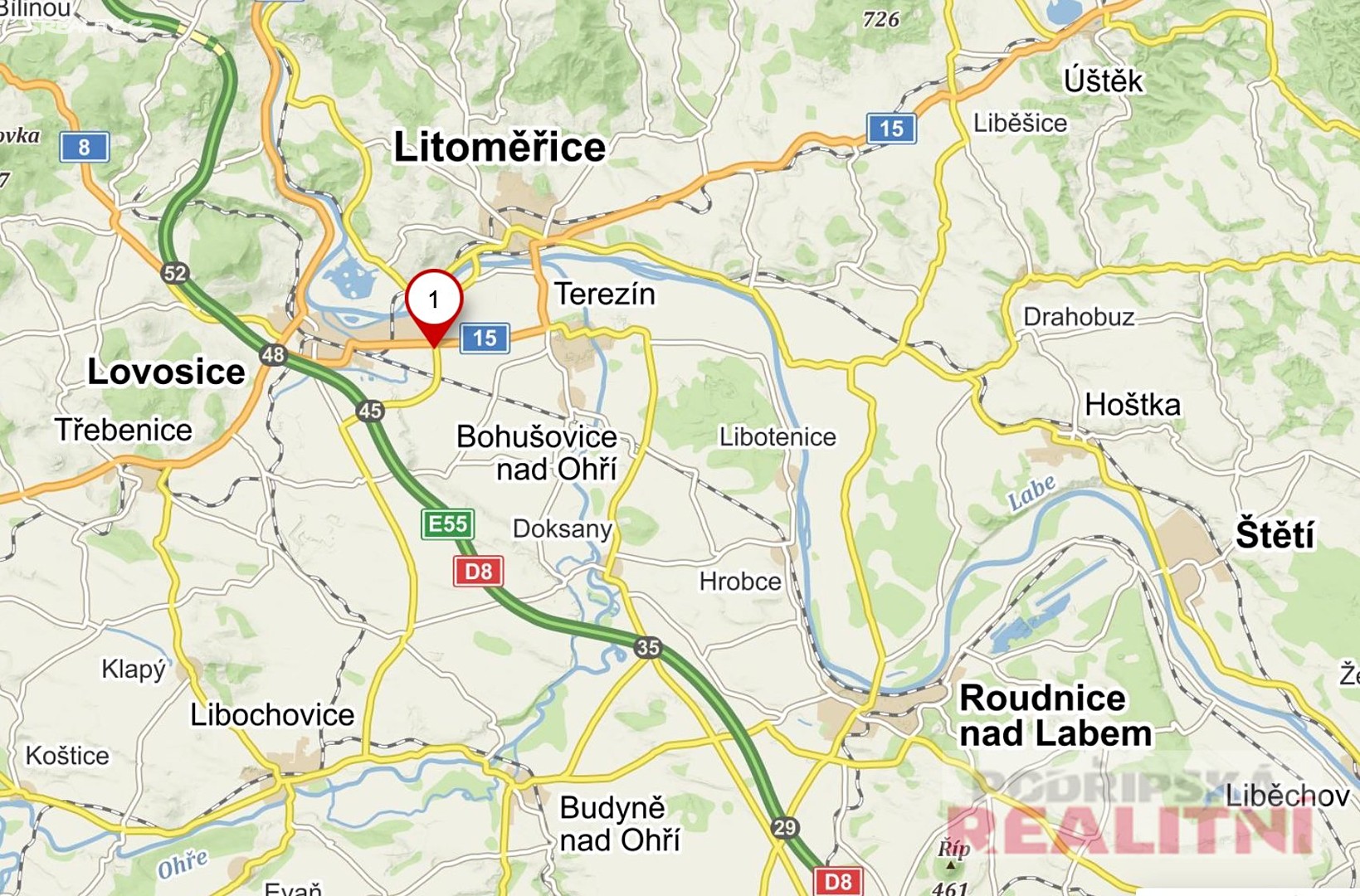 Prodej  komerčního pozemku 52 400 m², Lovosice, okres Litoměřice