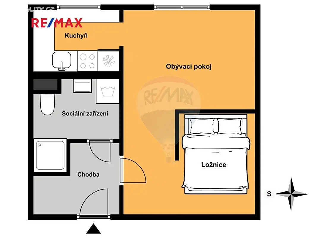 Pronájem bytu 1+1 31 m², Brodského, Praha 4 - Chodov