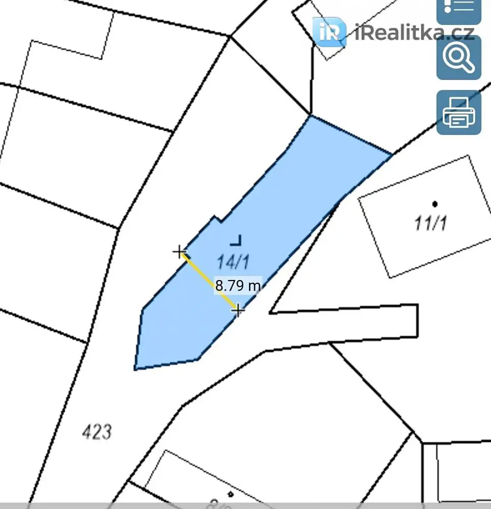 Prodej  stavebního pozemku 280 m², Bečváry - Červený Hrádek, okres Kolín