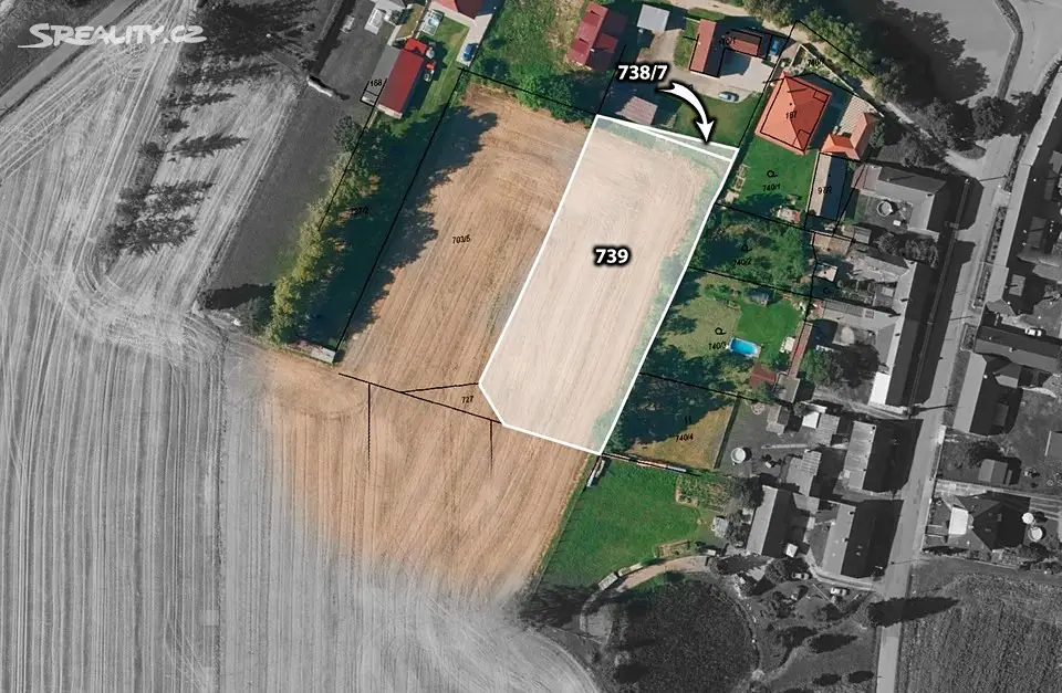 Prodej  stavebního pozemku 3 109 m², Borkovice, okres Tábor