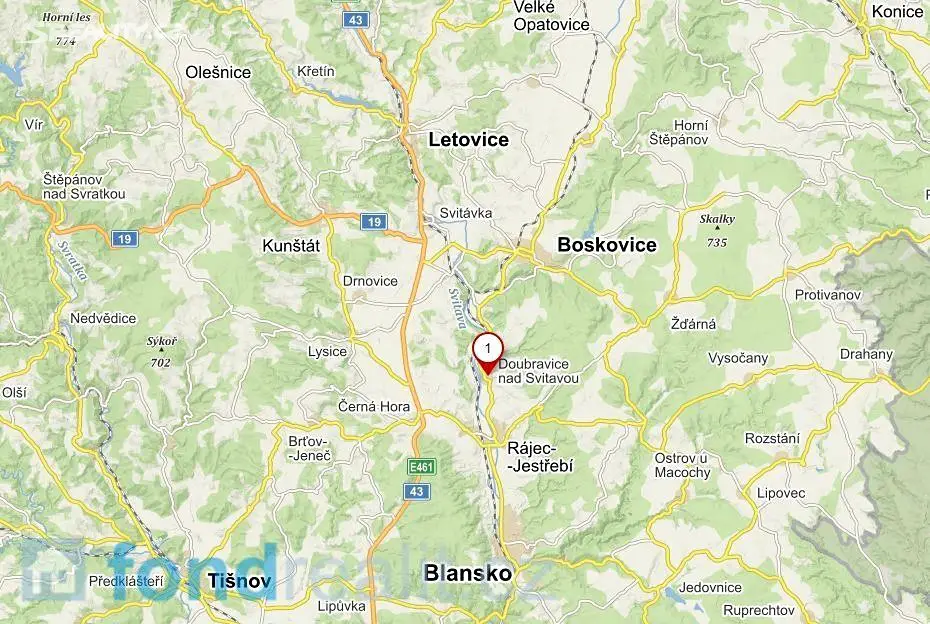 Prodej  pozemku 4 073 m², Doubravice nad Svitavou, okres Blansko