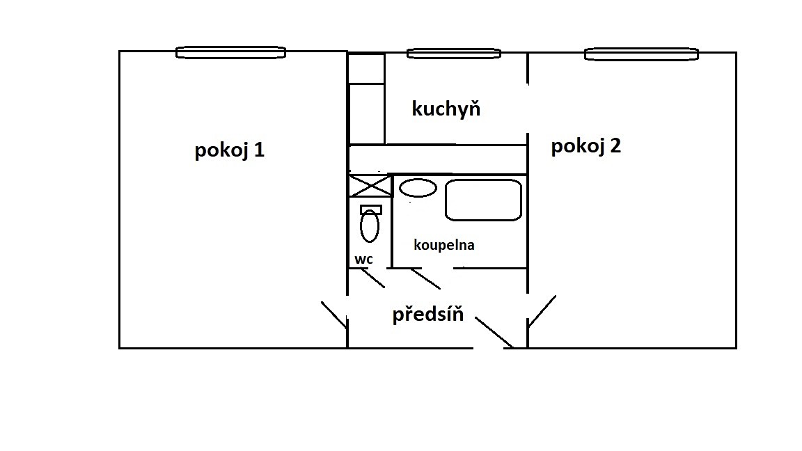 Pronájem bytu 2+1 51 m², Křížkovského, Teplice