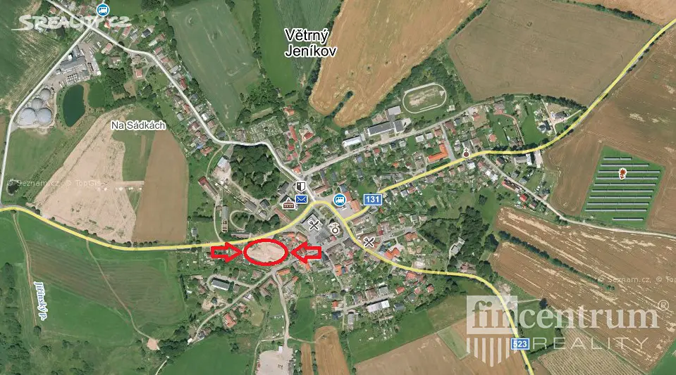 Prodej  stavebního pozemku 899 m², Větrný Jeníkov, okres Jihlava