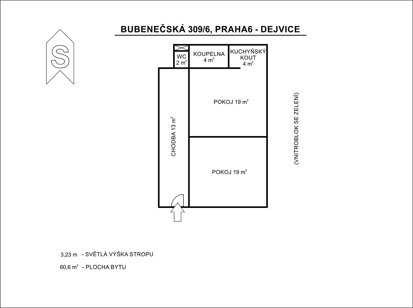 Prodej bytu 2+kk 61 m², Bubenečská, Praha 6 - Dejvice