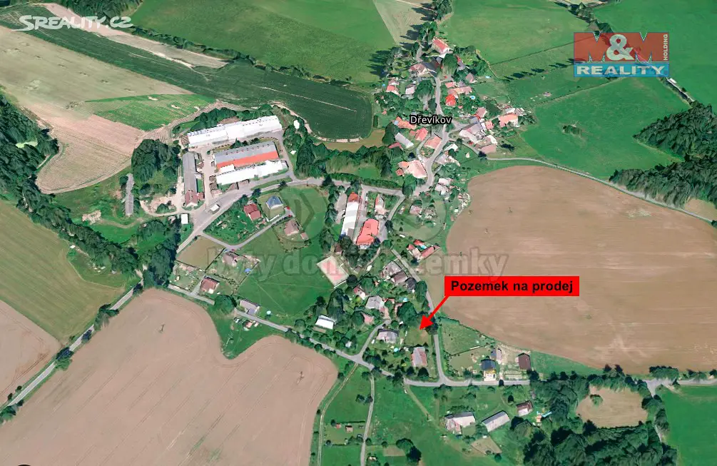 Prodej  stavebního pozemku 800 m², Vysočina - Dřevíkov, okres Chrudim