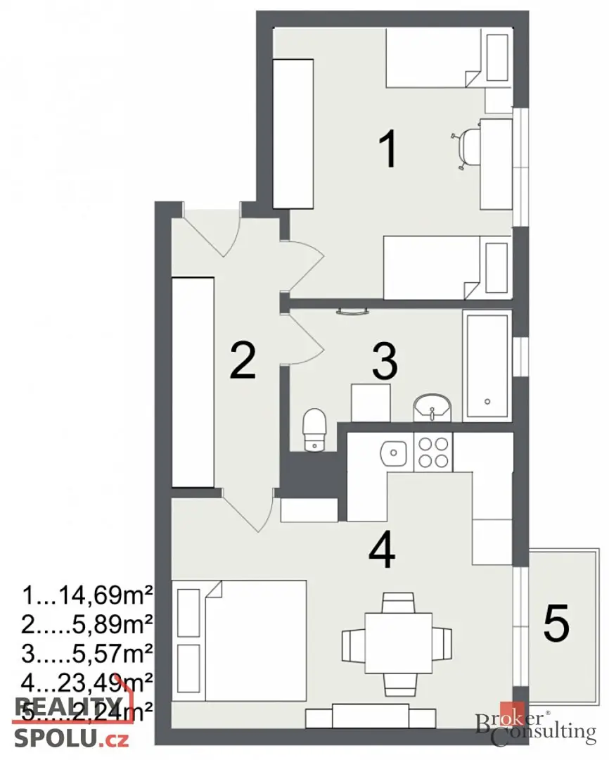 Prodej bytu 2+kk 55 m², Pod Školkou, Tlučná