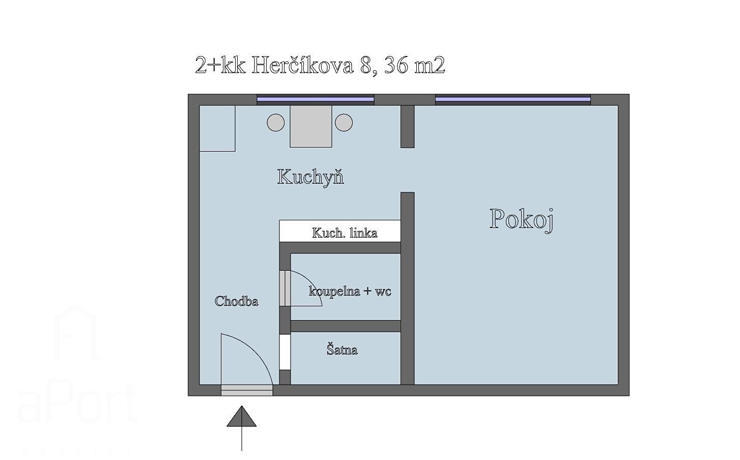 Pronájem bytu 2+kk 36 m², Herčíkova, Brno - Královo Pole