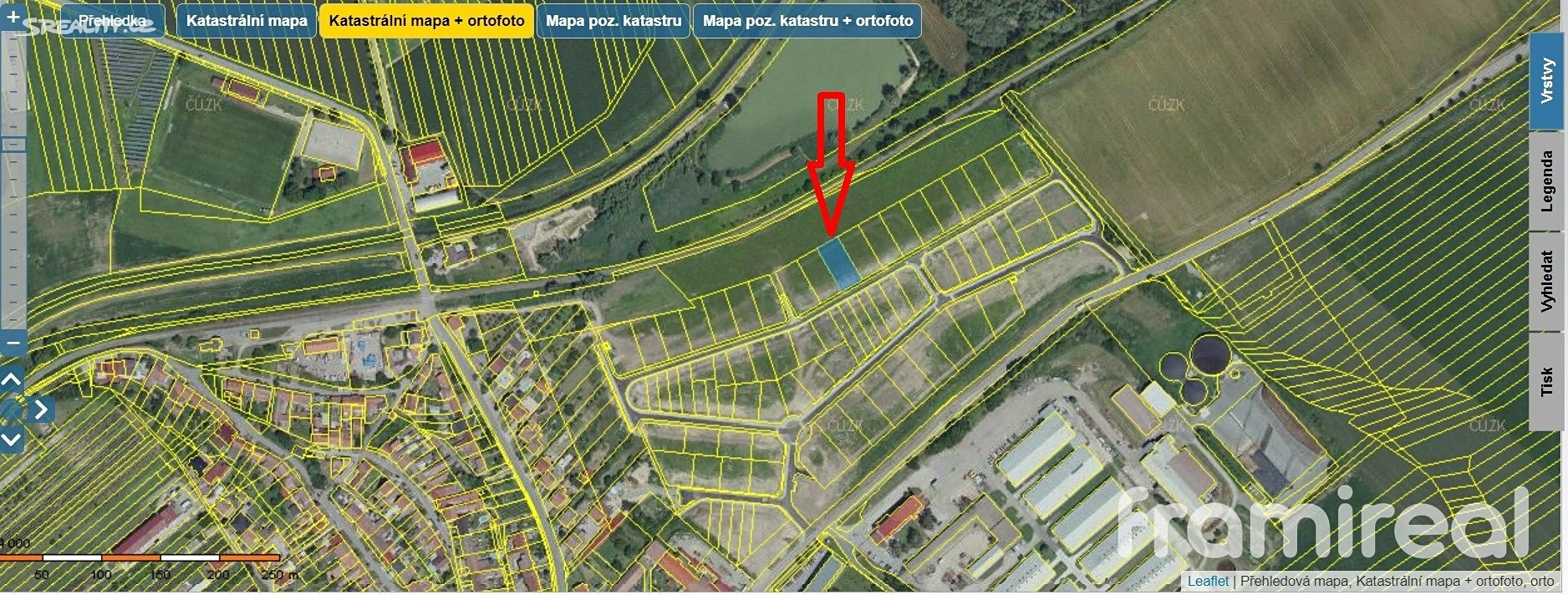 Prodej  stavebního pozemku 836 m², Bořetice, okres Břeclav