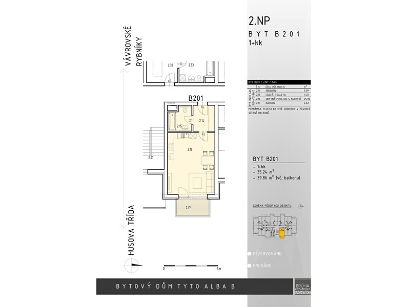 Pronájem bytu 1+kk 35 m², České Budějovice - České Budějovice 2, okres České Budějovice