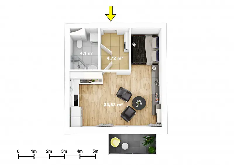 Pronájem bytu 1+kk 33 m², Uherova, Chýně