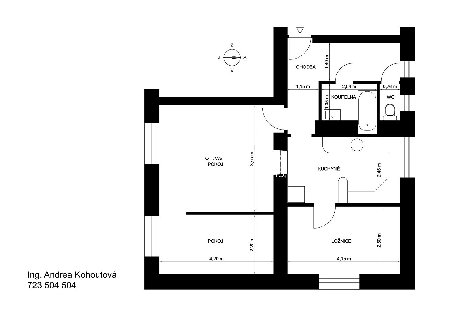 Prodej bytu 2+1 56 m², Krále Jiřího z Poděbrad, Strakonice - Strakonice I