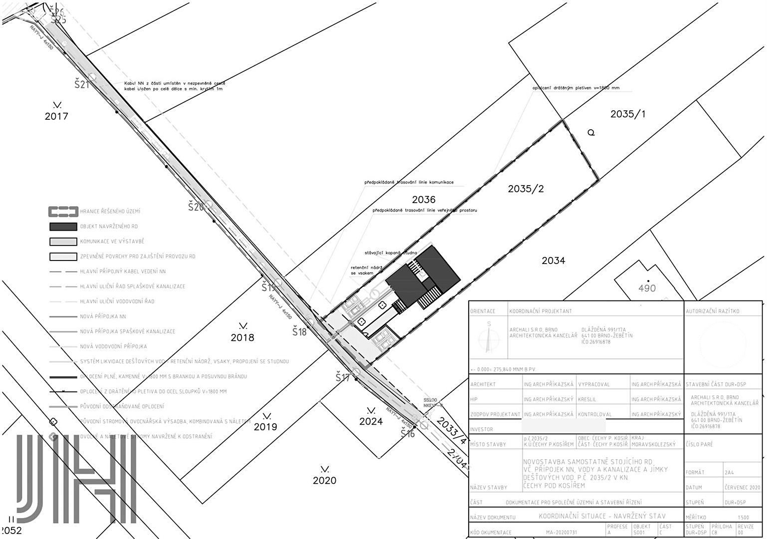 Prodej  stavebního pozemku 1 553 m², Čechy pod Kosířem, okres Prostějov