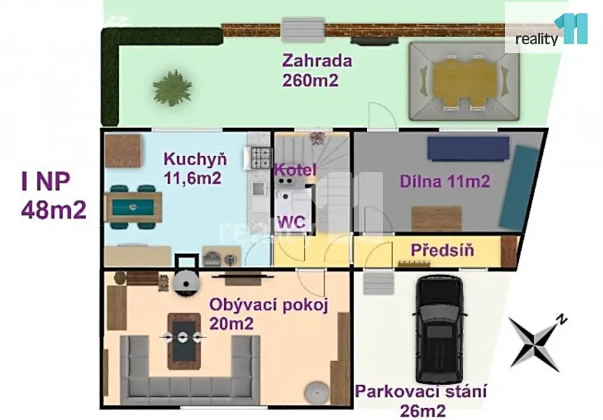 Pronájem  rodinného domu 99 m², pozemek 368 m², Na Pevnůstce, Olomouc - Radíkov