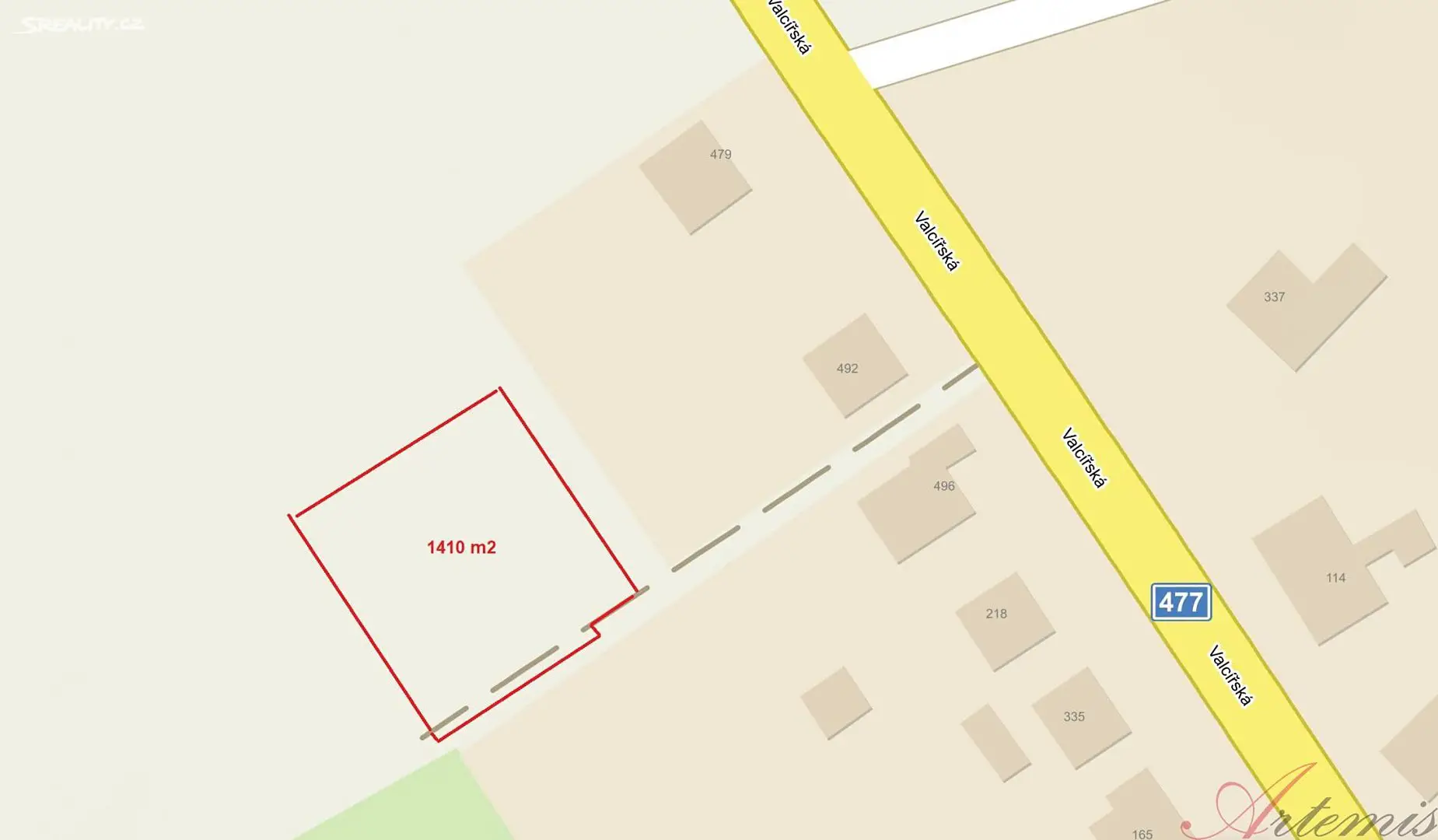 Prodej  stavebního pozemku 1 410 m², Valcířská, Frýdek-Místek - Lískovec