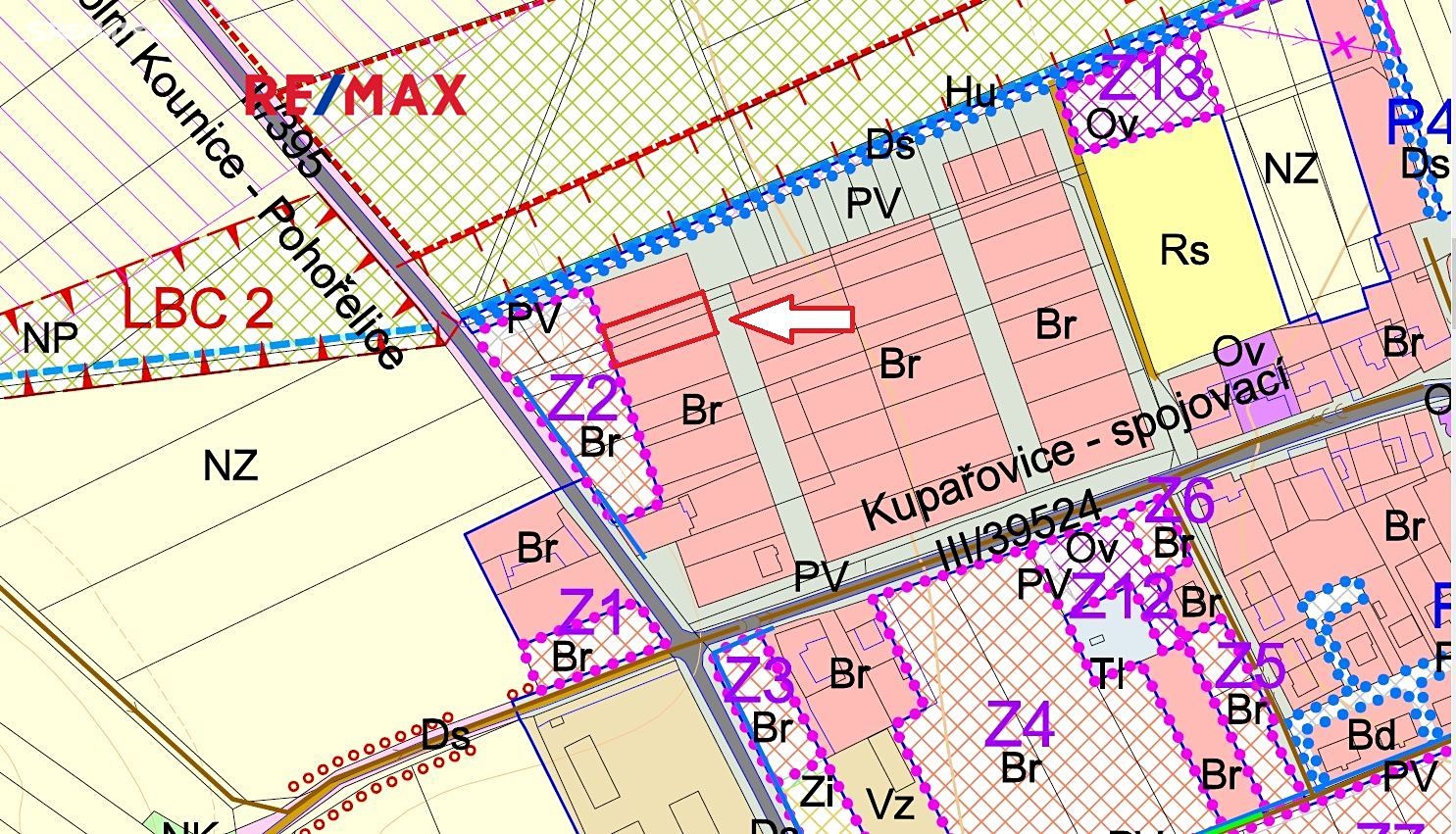 Prodej  stavebního pozemku 1 000 m², Kupařovice, okres Brno-venkov
