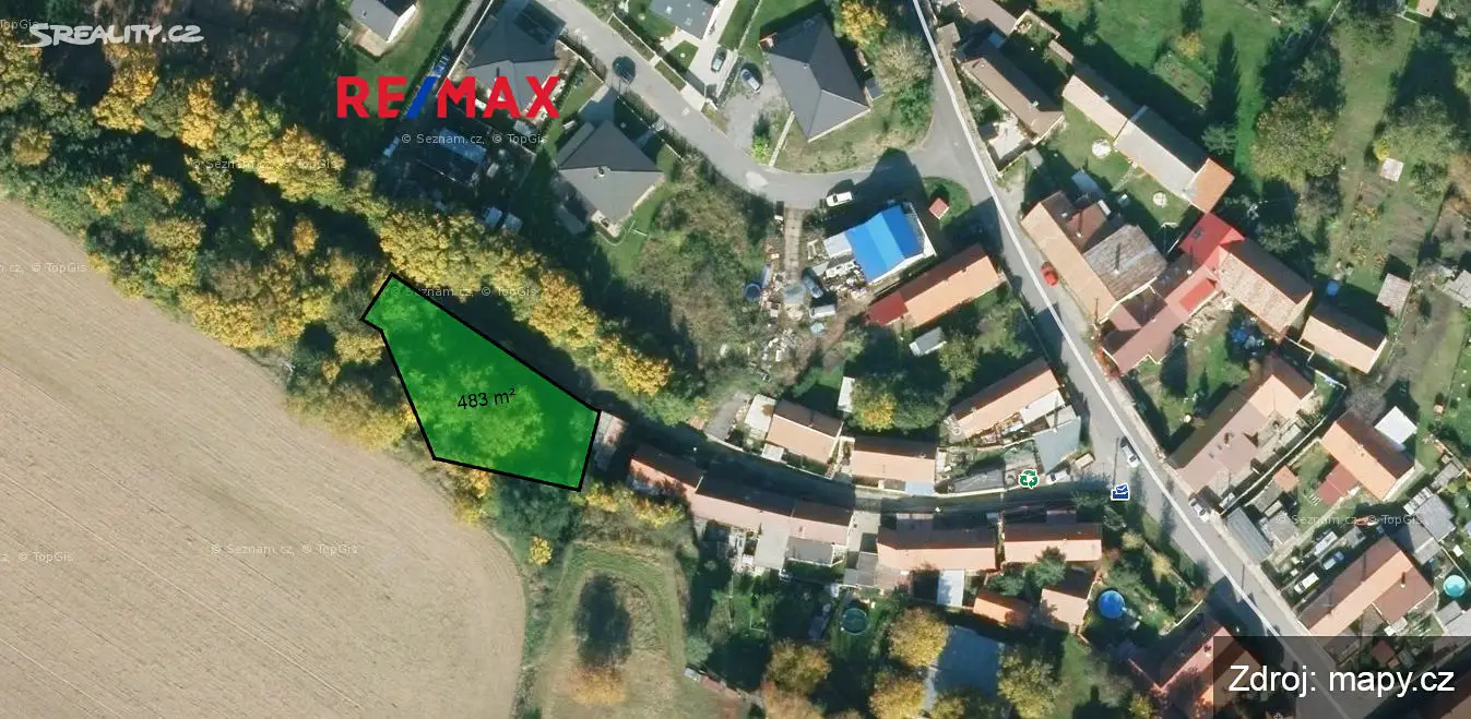 Prodej  pozemku 484 m², Cerhenice, okres Kolín