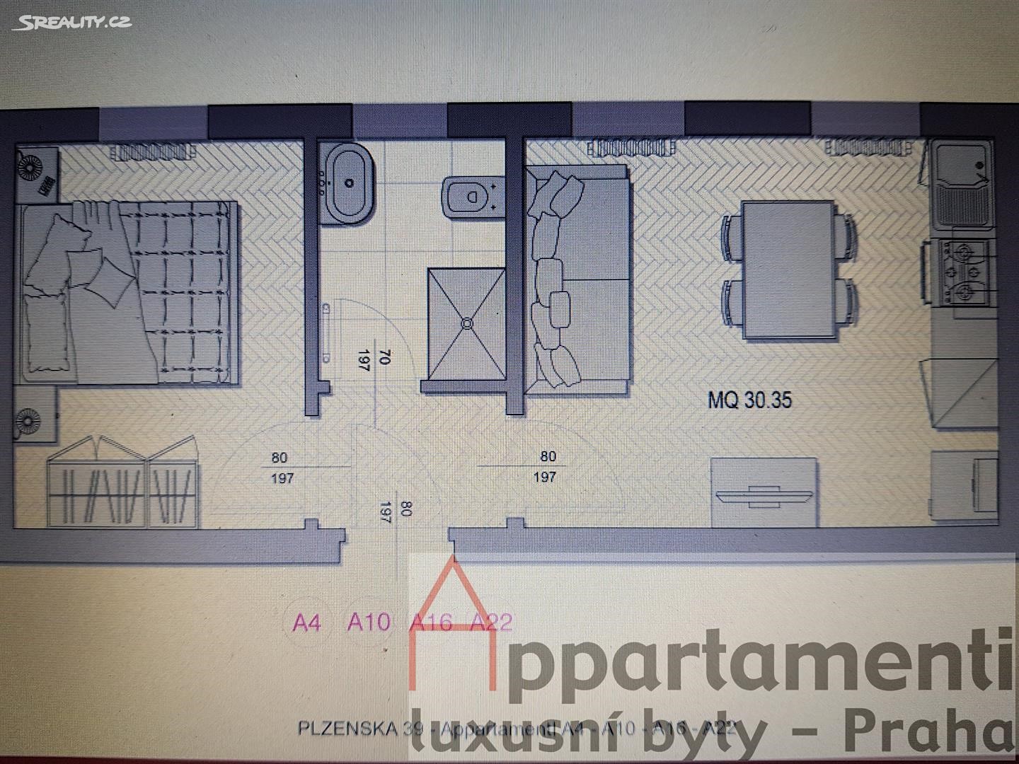 Prodej bytu 2+kk 39 m² (Podkrovní), Plzeňská, Praha 5 - Smíchov