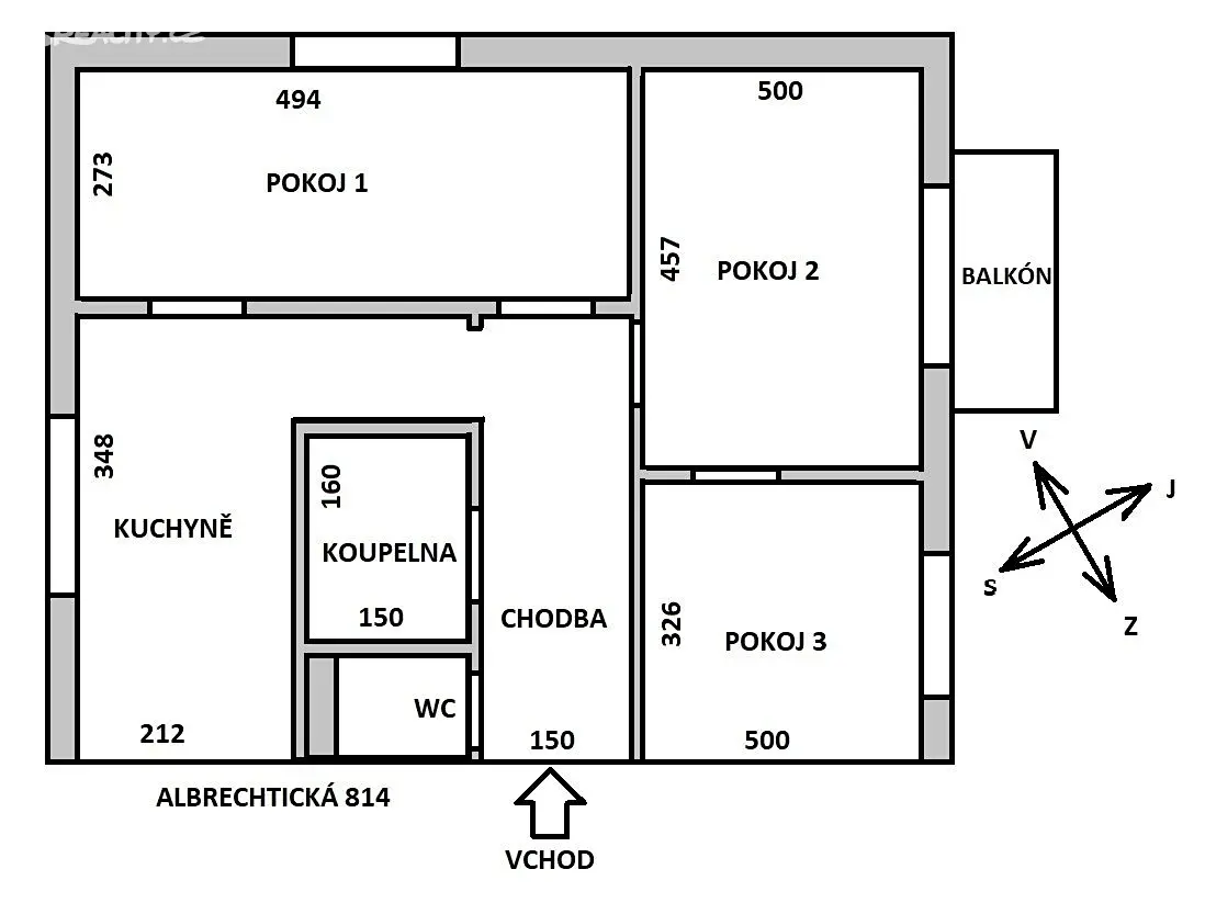 Prodej bytu 3+1 79 m², Albrechtická, Lanškroun - Žichlínské Předměstí