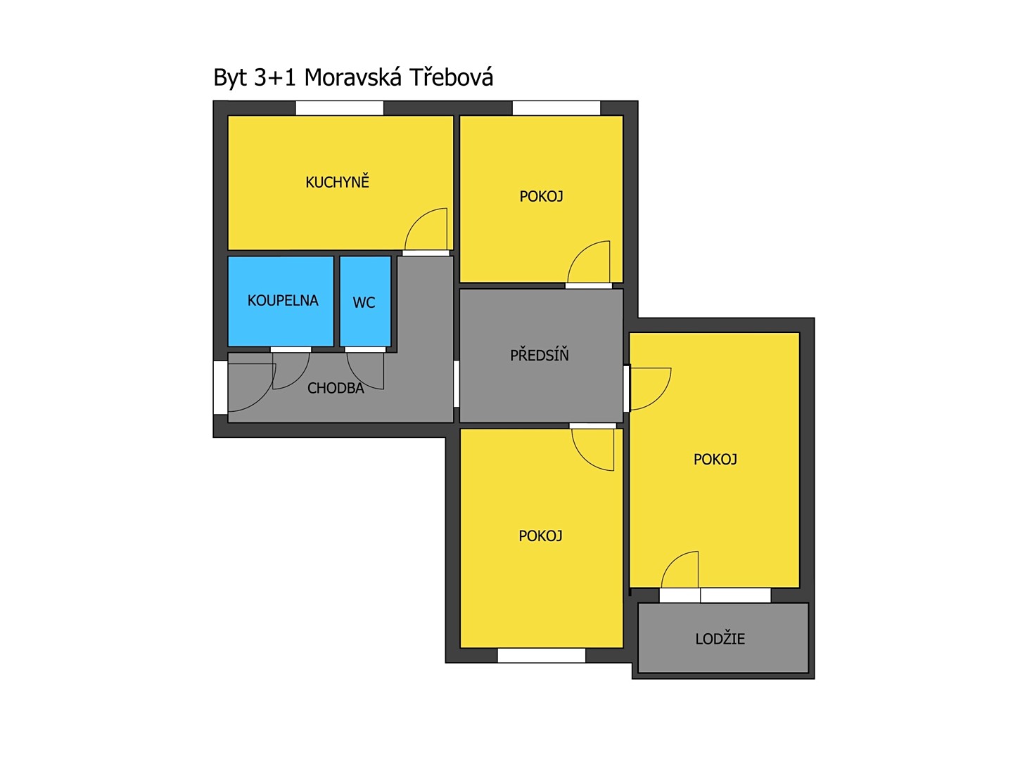 Prodej bytu 3+1 72 m², Sportovní, Moravská Třebová - Předměstí