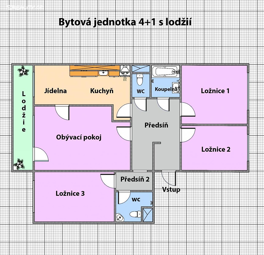 Pronájem bytu 4+1 93 m², Mezi domy, Praha 4 - Písnice