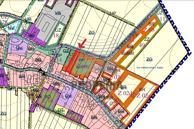 Prodej  stavebního pozemku 1 938 m², Loděnice, okres Brno-venkov