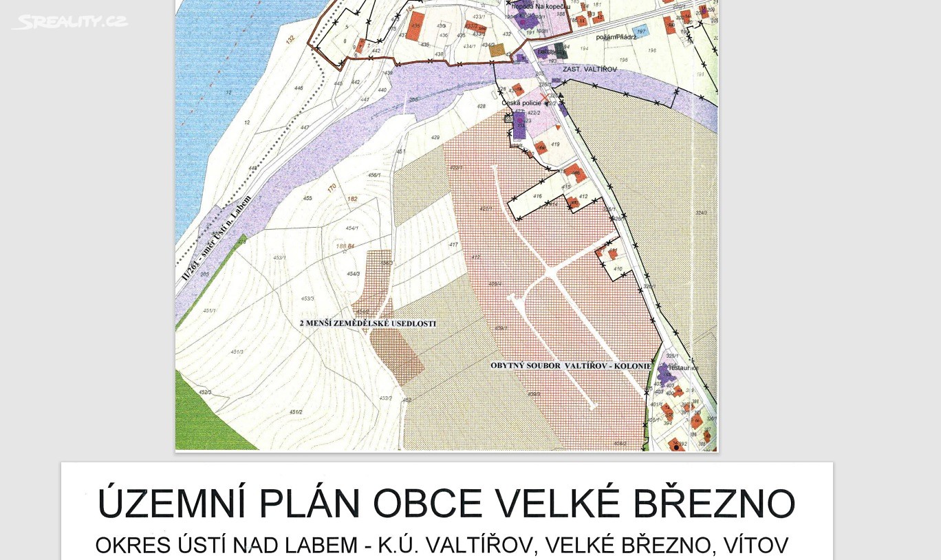 Prodej  stavebního pozemku 39 851 m², Velké Březno - Valtířov, okres Ústí nad Labem