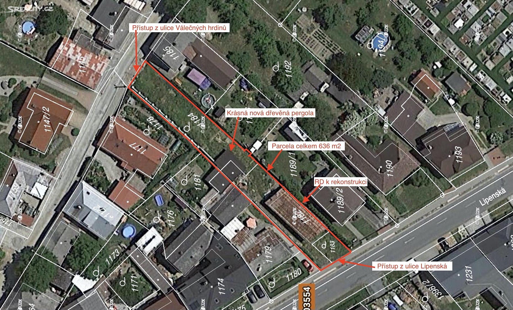 Prodej  stavebního pozemku 636 m², Lipenská, Velký Újezd