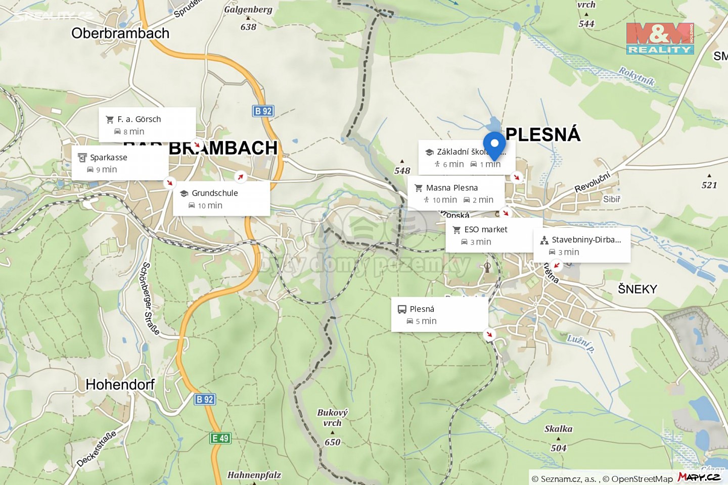 Prodej  stavebního pozemku 641 m², Plesná, okres Cheb