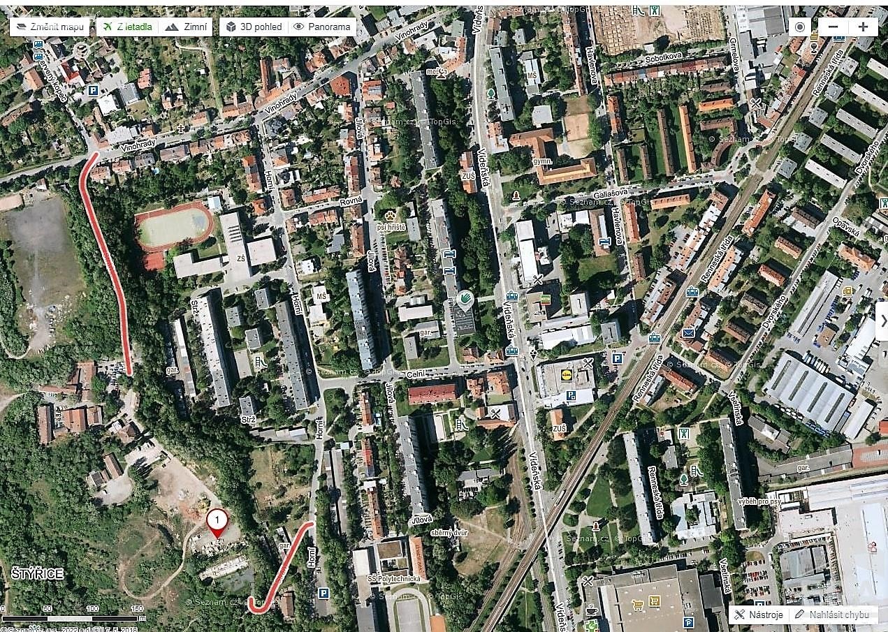 Pronájem  komerčního pozemku 1 000 m², Stráň, Brno - Štýřice