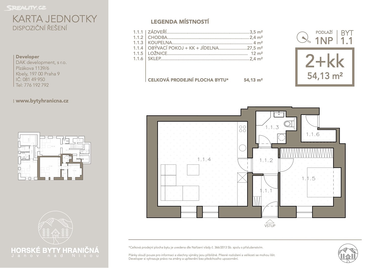 Prodej bytu 2+kk 52 m², Janov nad Nisou - Hraničná, okres Jablonec nad Nisou