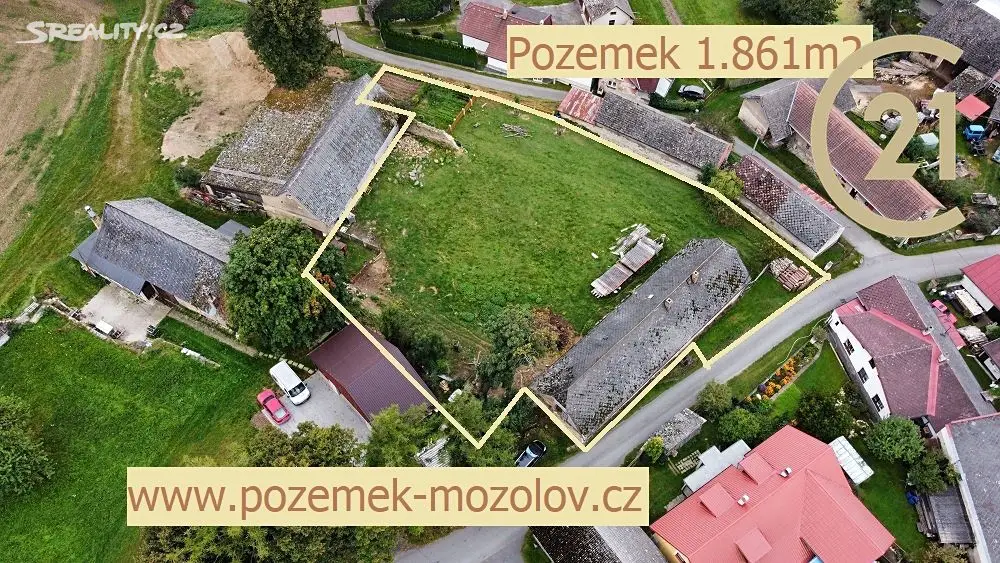 Prodej  stavebního pozemku 1 861 m², Mozolov, Krásná Hora