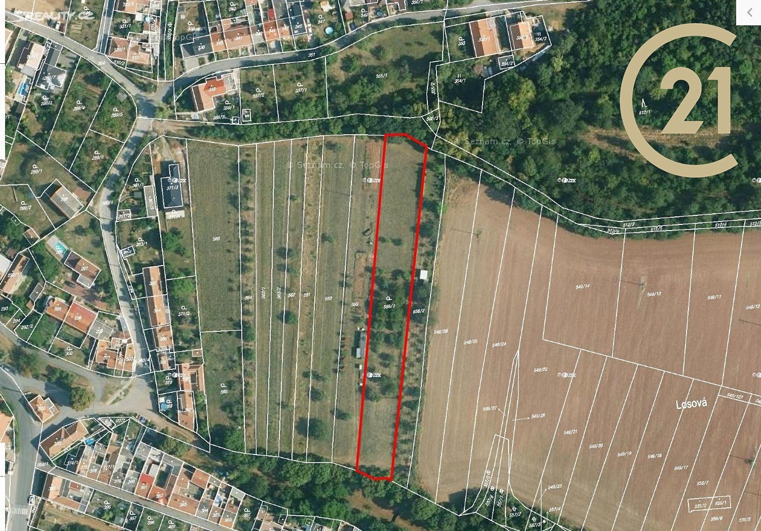 Prodej  zahrady 3 447 m², Oslavany - Padochov, okres Brno-venkov