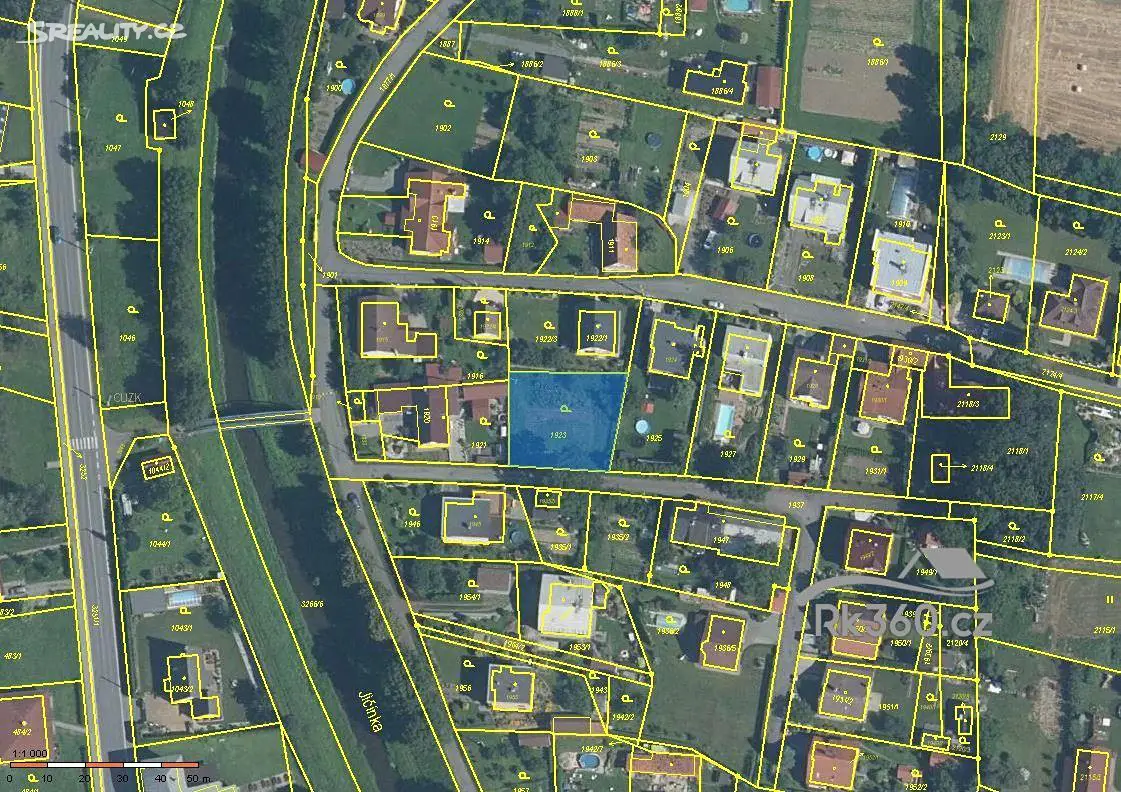 Prodej  stavebního pozemku 742 m², Kunín, okres Nový Jičín