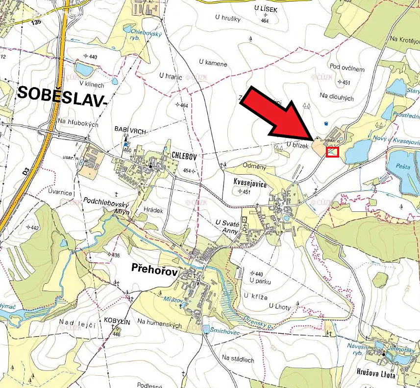 Prodej  pole 139 m², Přehořov - Kvasejovice, okres Tábor