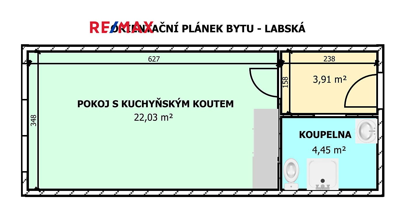 Pronájem bytu 1+kk 31 m², Labská, České Budějovice - České Budějovice 2
