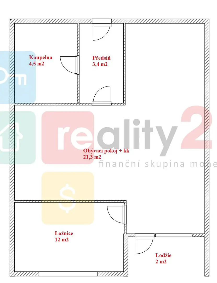 Prodej bytu 1+kk 50 m², Brno - Slatina, okres Brno-město