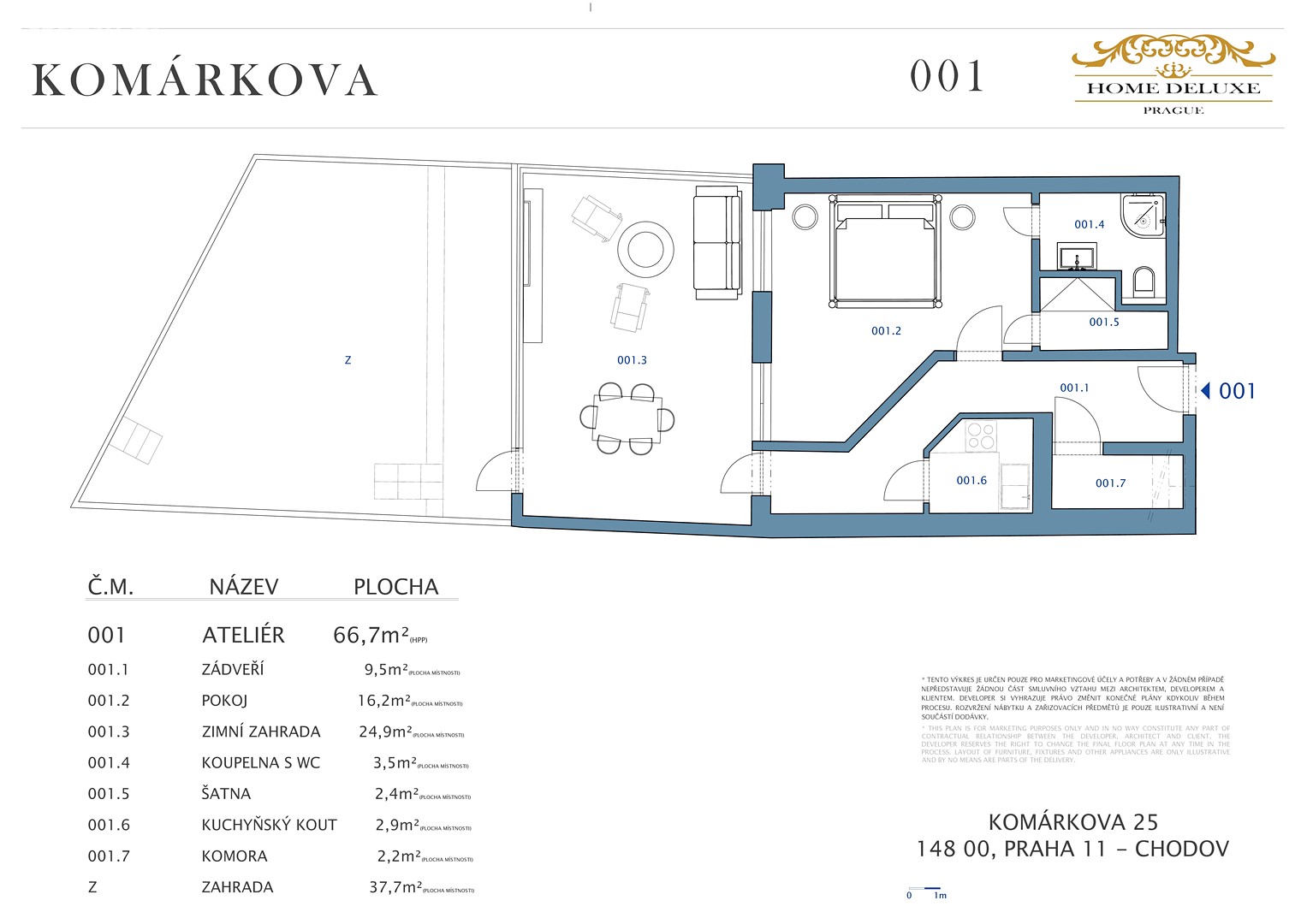 Prodej bytu 2+kk 67 m², Komárkova, Praha 4 - Chodov