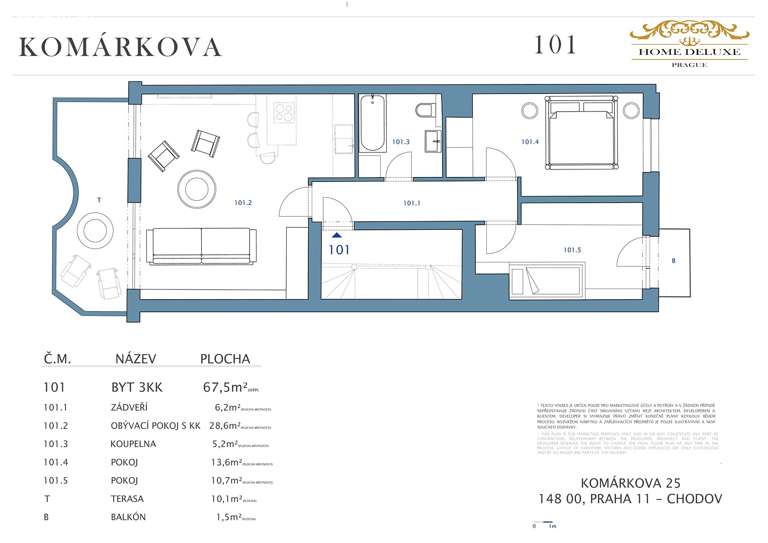 Prodej bytu 3+kk 68 m², Komárkova, Praha 4 - Chodov