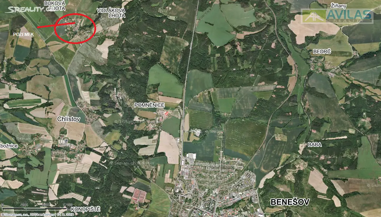 Prodej  stavebního pozemku 1 758 m², Benešov - Buková Lhota, okres Benešov