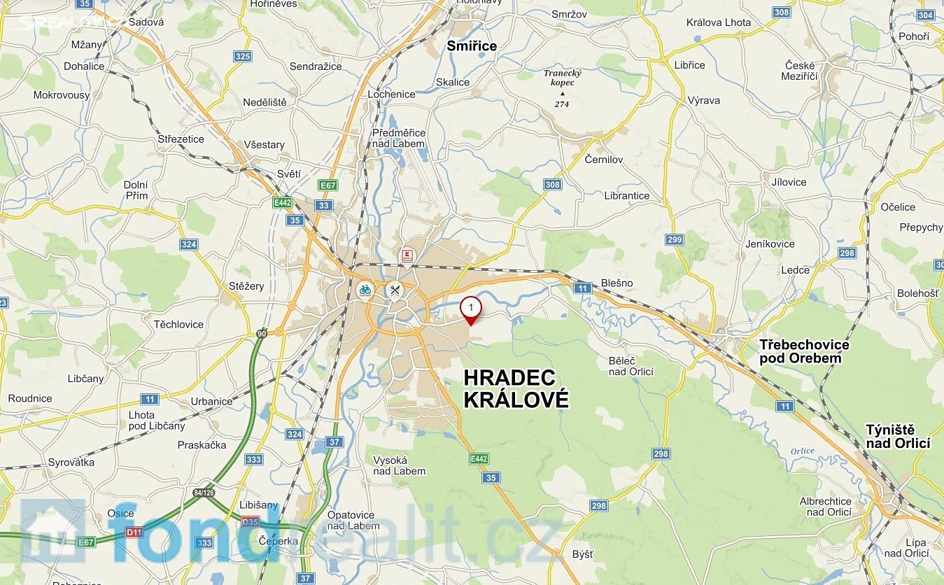 Prodej  pole 1 426 m², Hradec Králové, okres Hradec Králové