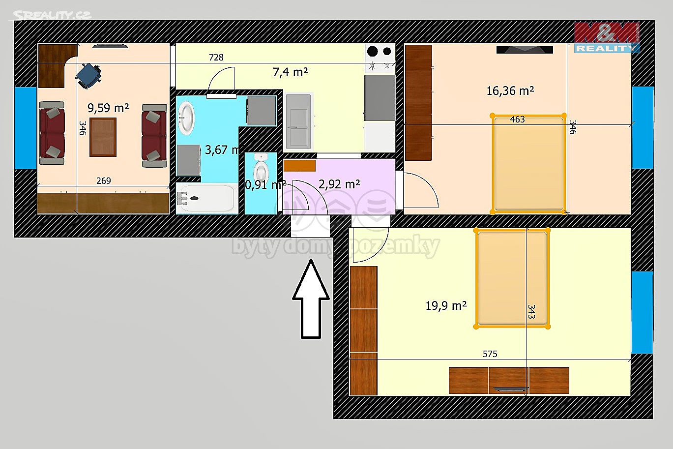 Prodej bytu 3+kk 60 m², 1. máje, Třemošnice