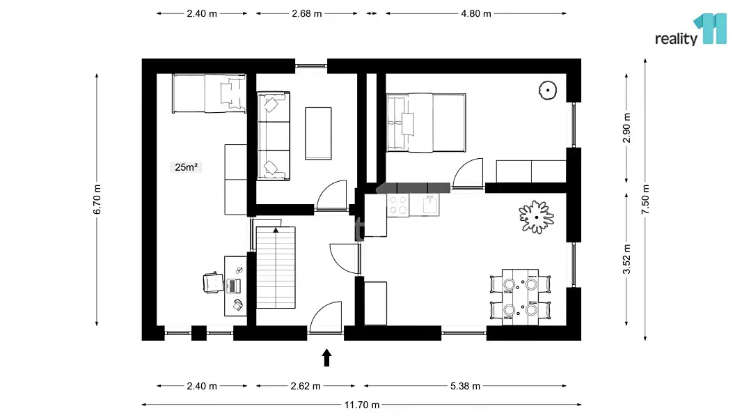 Prodej  rodinného domu 90 m², pozemek 1 283 m², 1. máje, Merklín
