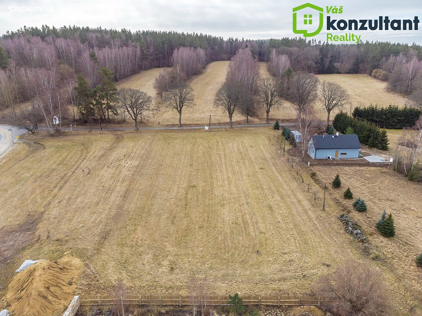 Prodej  stavebního pozemku 4 882 m², Nová Bystřice - Nový Vojířov, okres Jindřichův Hradec