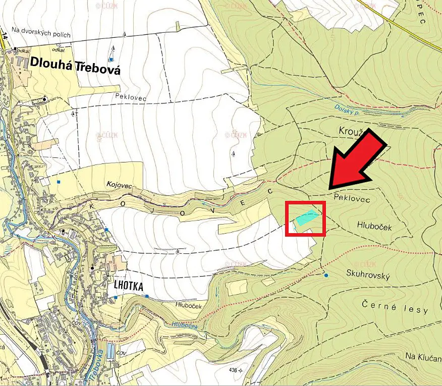 Prodej  lesa 1 518 m², Česká Třebová - Lhotka, okres Ústí nad Orlicí