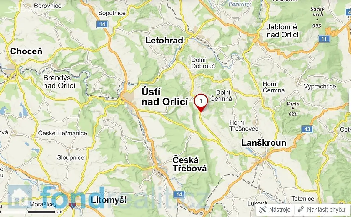 Prodej  pozemku 12 632 m², Dolní Dobrouč, okres Ústí nad Orlicí